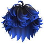 Fluffy Curly Messy Boy Hair (Black & Blue)