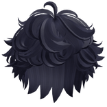 Fluffy Curly Messy Boy Hair (Dark Blue)