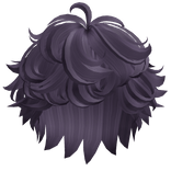 Fluffy Curly Messy Boy Hair (Dark Purple)