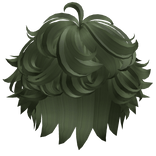 Fluffy Curly Messy Boy Hair (Forest Green)
