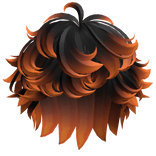 Fluffy Curly Messy Boy Hair (Orange Halloween)