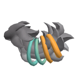 Fluffy Gray Wolf Tail With Rings