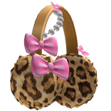 Fluffy Gyaru Bow Earmuffs (Cheetah)
