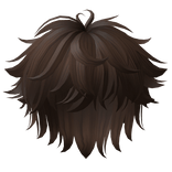 Fluffy Messy Anime Boy Hair Brown