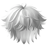 Fluffy Messy Anime Boy Hair White