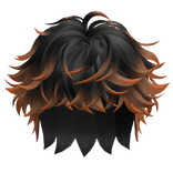 🍀Fluffy Messy Boy Hair (Black&Orange)