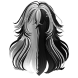 Fluffy Messy Wolfcut w/ Star Clips (Black&White)