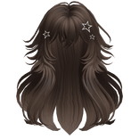 Fluffy Messy Wolfcut w/ Star Clips (Brown)