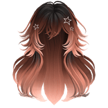 Fluffy Messy Wolfcut w/ Star Clips (Ember)