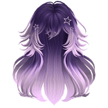 Fluffy Messy Wolfcut w/ Star Clips (Galaxy)