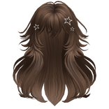 Fluffy Messy Wolfcut w/ Star Clips (Light Brown)