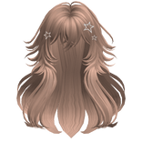 Fluffy Messy Wolfcut w/ Star Clips (Milktea)