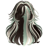 Fluffy Messy Wolfcut w/ Star Clips Mint Choco Chip