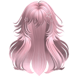 Fluffy Messy Wolfcut w/ Star Clips (Pink)