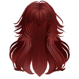 Fluffy Messy Wolfcut w/ Star Clips (Red)