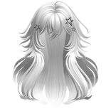 Fluffy Messy Wolfcut w/ Star Clips (White)