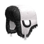 Fluffy Y2K Ushanka in White (Black Fur)