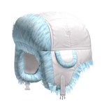 Fluffy Y2K Ushanka in White (Blue Fur)