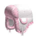 Fluffy Y2K Ushanka in White (Pink Fur)