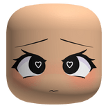 Flustered Heart Eyes Face - Light