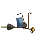 Flying Broom Wizard Witch Rusty Blue