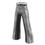 Forever21 Silver Heart Flared Metallic Jeans White