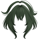 Fox Tips Anime Bangs Messy Green