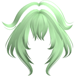 Fox Tips Anime Bangs Messy Light Green