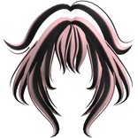 Fox Tips Anime Bangs Messy Pink and Black