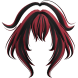 Fox Tips Anime Bangs Messy Red and Black