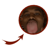 Freakye Tongue Meme Brainrot Red Arrow Pointing 