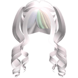 ♡ : free babydoll curly hair with rainbow bangs 
