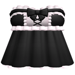 🤍 frilly dollette laced mini dress black & pink