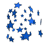 [Front] Blue Star Explosion with Outline