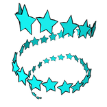 [Front] Cyan Star Spiral with Outline