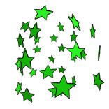 [Front] Green Star Explosion with Outline