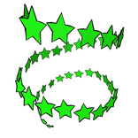 [Front] Green Star Spiral with Outline