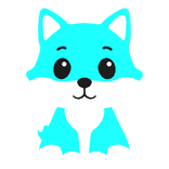 Front Left Cute Wolf Pet Aqua White)