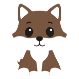 Front Left Cute Wolf Pet (Coffee White)