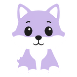 Front Left Cute Wolf Pet (Pastel Purple White)