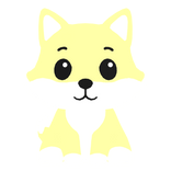 Front Left Cute Wolf Pet (Pastel Yellow White)