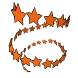[Front] Orange Star Spiral with Outline