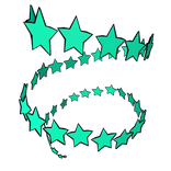 [Front] Turquoise Star Spiral with Outline