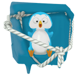 Frozen Pinguin in Ice Cube - Back