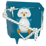 Frozen Pinguin in Ice Cube - Back