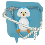 Frozen Pinguin in Ice Cube - Back