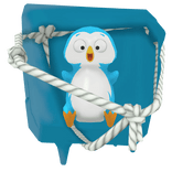 Frozen Pinguin in Ice Cube - Shoulder