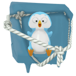 Frozen Pinguin in Ice Cube - Shoulder