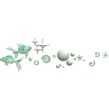 Frutiger Aero Green Fish Bubbles Face Aura Blush