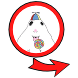 Funny Hamster with a Lollipop meme Red Circle